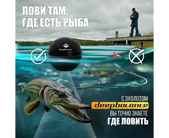 Эхолот DEEPBALANCE Smart Sonar 2+ DEEP беспроводной, черный, Цвет: черный, фото , изображение 8