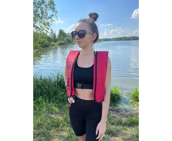 Жилет самонадувающийся спасательный LifeJacket красный, Цвет: красный, фото , изображение 9