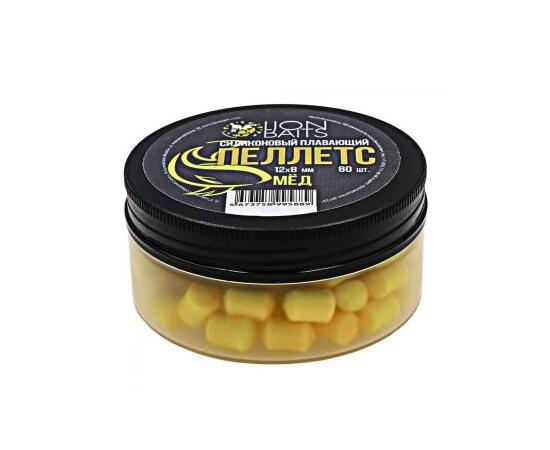 Пеллетс силиконовый плавающий "Мед" 12х8мм (80шт), Цвет: желтый, Вкус: Мед, Диаметр (мм): 12х8, фото 