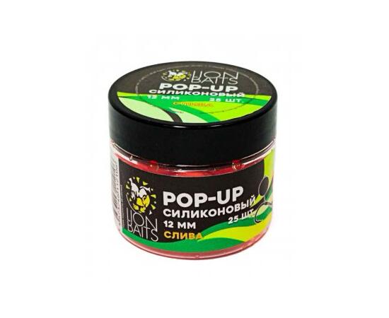Lion Baits Бойлы плавающие Pop-Up Силиконовый "Слива" 12мм (25шт), Цвет: оранжевый, Вкус: слива, Диаметр (мм): 12, фото 