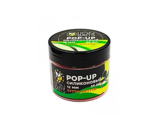 Lion Baits Бойлы плавающие Pop-Up Силиконовый "Тутти-Фрутти" 12мм (25шт), Цвет: оранжевый, Вкус: Тутти-фрутти, Диаметр (мм): 12, фото 