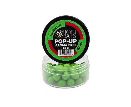 Lion Baits Бойлы плавающие Pop-Up "Aroma Free" (без аромы) зеленый 10 мм, Цвет: зеленый, Диаметр (мм): 10, фото , изображение 2