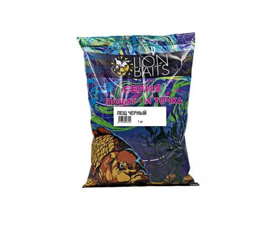 Lion Baits Прикормка Ловит и точка "Лещ черный" 1кг, Цвет: темный, Вкус: Бисквит и корица, фото 
