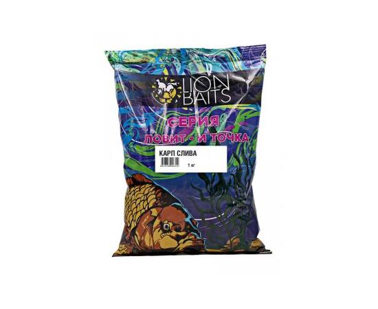 Lion Baits Прикормка Ловит и точка "Карп слива" 1кг, Цвет: оранжевый, Вкус: слива, фото 