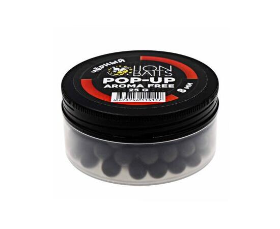 Lion Baits Бойлы плавающие Pop-Up "Aroma Free" (без аромы) черный 8 мм, Цвет: черный, Диаметр (мм): 8, фото 