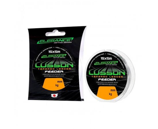 ELEGANCE METHOD Лидер Lusson Tapered Leader 15X5м  0,18мм-0,25мм 2-4кг, Диаметр лески: 0.18-0.25 мм, Размотка: 15х5м, фото 