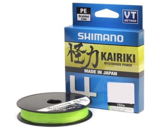 Шнур плетеный SHIMANO Kairiki 4 150m 0,215mm 16,7kg M Green, фото 