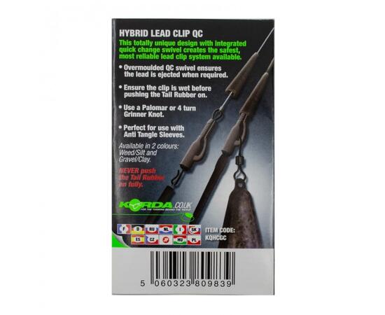Безопасная клипса с быстросъемом KORDA QC Hybrid Lead Clip Gravel/Clay, фото , изображение 2