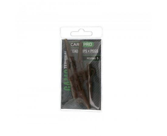 Безопасная клипса c фиксатором CARP PRO Lead Clips + Pegs Camo, фото , изображение 2