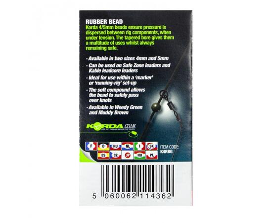 Бусина резиновая KORDA Rubber Bead Green 4мм, фото , изображение 2
