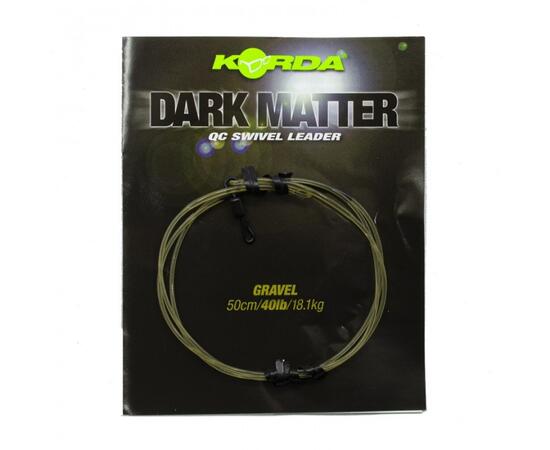 Готовый монтаж KORDA Dark Matter Leader QC Swivel 50см Gravel 40lb, Цвет: Gravel, Размер: 50 см, фото 