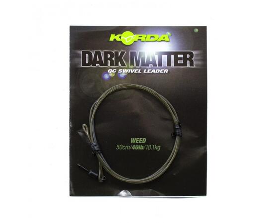 Готовый монтаж KORDA Dark Matter Leader QC Swivel 50см Weed 40lb, Цвет: Weed, Размер: 50 см, фото , изображение 2