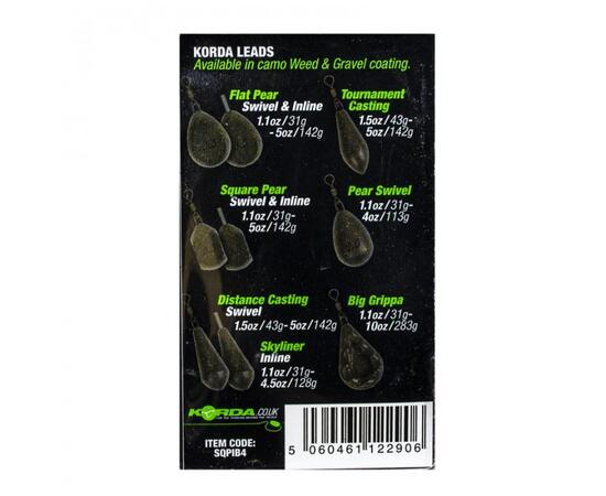 Грузило KORDA Square Pear Inline Blister 4,0oz 112гр, фото , изображение 2