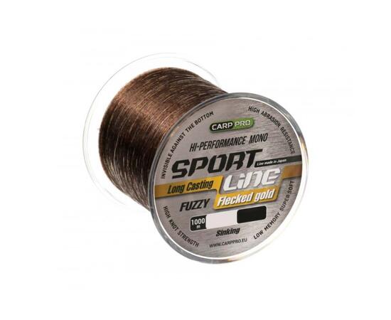 Леска CARP PRO Sport Line Flecked Gold 1000M 0,335 mm, Цвет: коричневый, Диаметр лески: 0.335 мм, фото 