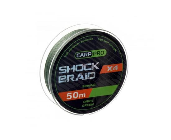 Шок-лидер CARP PRO Shock Braid PE 4x 20 lb 50м Dark Green, фото 