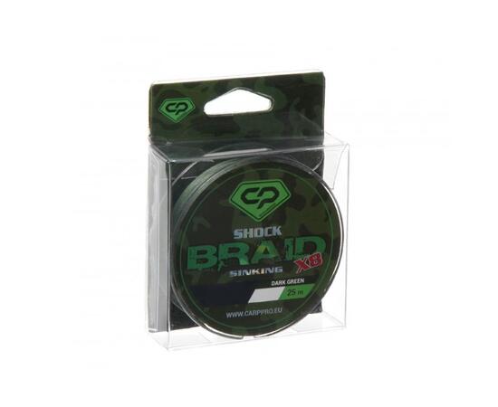 Шок-лидер CARP PRO Shock Braid PE 8x 25 lb 25м Dark Green, фото , изображение 2