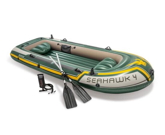 68351 Лодка Seahawk 4, 4 местная, 351 х 145 х 48 см, вёсла, насос, до 480 кг, фото 