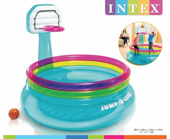 48265 Надувной батут с баскетбольным кольцом Intex, фото , изображение 3