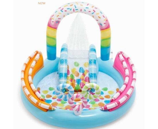57144, детский надувной центр бассейн CANDY FUN, 1,70 м x 1,68 м x 1,22 м, фото 