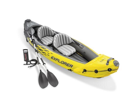 68307 Лодка Explorer K2, 2 местная, алюминиевые вёсла 213 см, ручной насос, до 160 кг, фото 