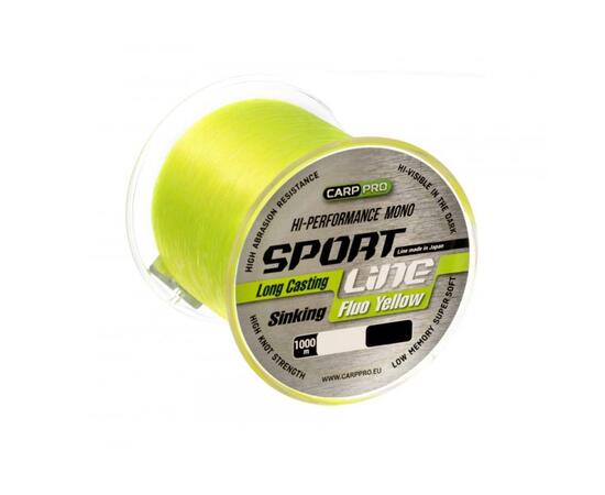 Леска CARP PRO Sport Line Fluo Yellow 1000M 0,235 mm, Цвет: Fluo Yellow, Диаметр лески: 0.235 mm, фото 