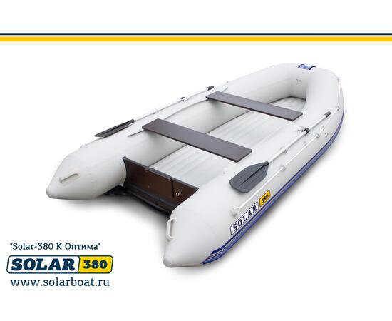 Лодка надувная моторная solar-380 к (оптима) Светло-серый, фото , изображение 3