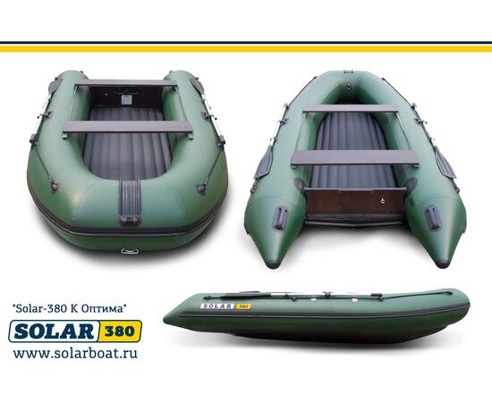 Лодка надувная моторная solar-380 к (оптима) Зеленый, фото 