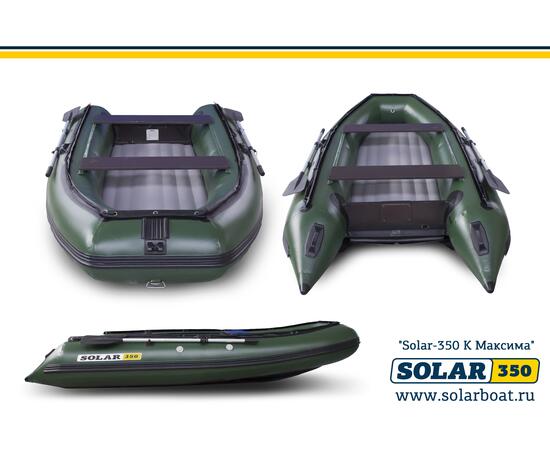 Лодка надувная моторная solar-350 к (максима) Зеленый, фото , изображение 3