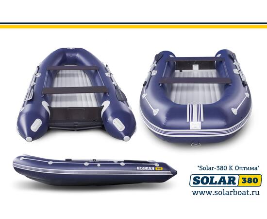 Лодка надувная моторная solar-380 к (оптима) Синий, фото , изображение 3
