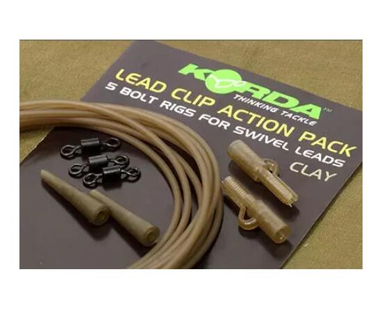 Набор безопасная клипса KORDA Lead Clip Action Pack Clay, Цвет: Clay, фото 