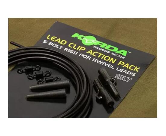 Набор безопасная клипса KORDA Lead Clip Action Pack Silt, Цвет: Silt, фото 