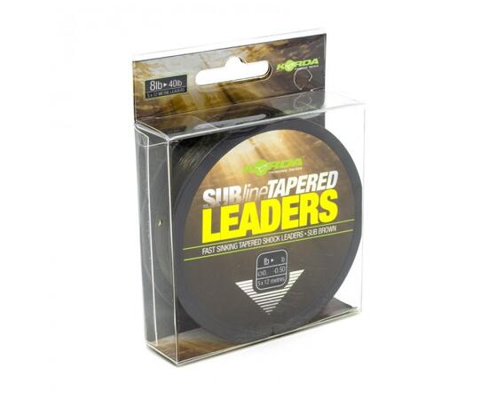 Лидер конический KORDA Subline Tapered Leader 0.30-0.50мм Brown, фото , изображение 3