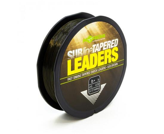 Лидер конический KORDA Subline Tapered Leader 0.30-0.50мм Brown, фото , изображение 2