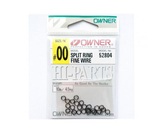 Кольцо заводное OWNER Split Ring Fine Wire №00 24шт, Размер: 00, фото 