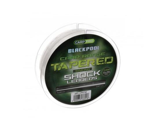 Лидер CARP PRO Blackpool Carp Tapered Leaders 0,3-0,57 мм 15м*5, Диаметр лески: 0.3-0.57 мм, фото 