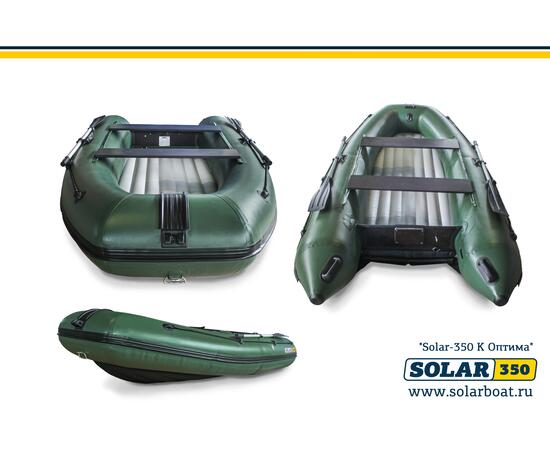 Лодка надувная моторная solar-350 к (оптима) Зеленый, фото , изображение 3