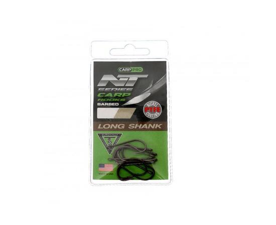 Крючки Карповые CARP PRO Long Shank NT Series № 4 Nickel Teflon, фото 