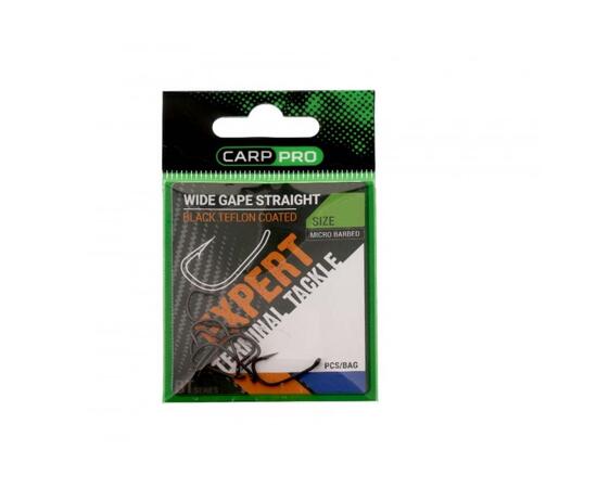 Крючки Карповые CARP PRO Wide Gape Straight BT Series № 6 Black Teflon, Размер: №6, фото 