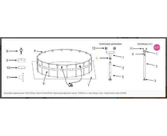 26340 Каркасный бассейн Ultra XTR Frame, 732 х 132 см, песчаный фильтр-насос, лестница, тент, подстилка, фото , изображение 5