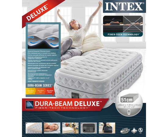 64488 Надувная кровать Supreme Air-flow Bed 99х191х51см, встроенный насос 220V, фото , изображение 2