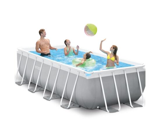 26784 Каркасный бассейн Intex Prism Frame Rectangular Pool 300х175х80см , фильтр-насос, лестница, фото , изображение 3
