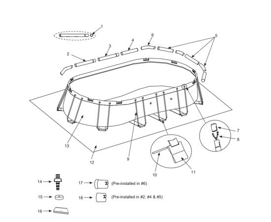 26798 Каркасный бассейн Prism Frame oval 610х305x122см, фильтр-насос, лестница, тент, подстилка, фото , изображение 3