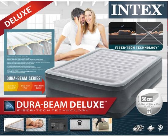 64418 Надувная кровать Comfort-Plush 152х203х56см, встроенный насос 220V, фото , изображение 3