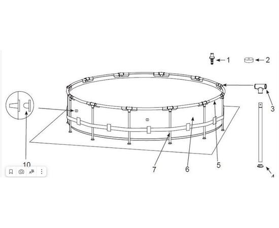 28242 Каркасный бассейн Metal Frame 457х122см, фильтр-насос, лестница, тент, подстилка, фото , изображение 5