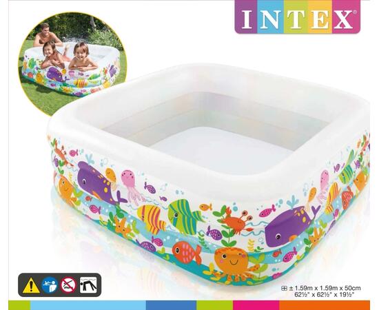 57471 Детский надувной бассейн Intex «Аквариум» квадратный, фото , изображение 2