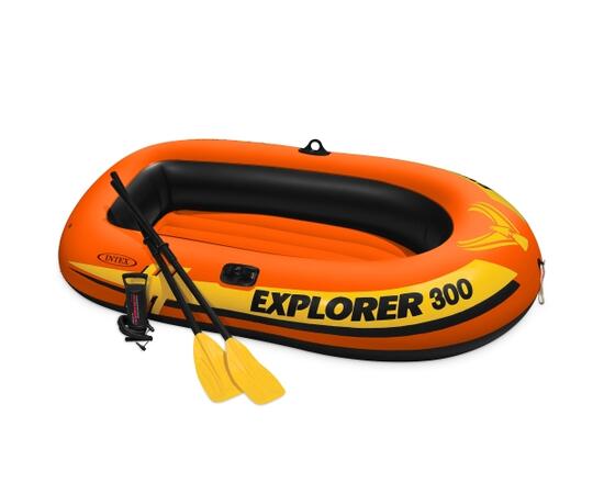 58332 Лодка Explorer 300, 211 х 117 х 41 см, 3 местная, вёсла+насос, до 186 кг, фото 