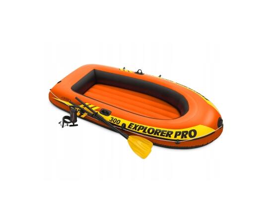 58358 Лодка Explorer Pro 300, 3 местная, 244 х 117 х 36 см, вёсла, ручной насос, до 200 кг, фото 