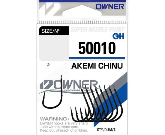 Крючок OWNER Akemi Chinu black №1/0 8шт, Размер: №1/0, фото 