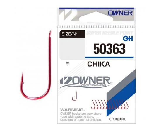 Крючок OWNER Chika red №20 13шт, Размер: №20, Количество: 13 шт., фото 