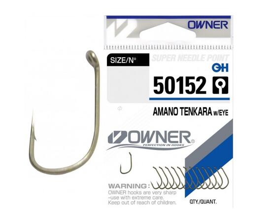 Крючок OWNER Amano Tenkara w/eye brown №8 12шт, Размер: №8, фото 